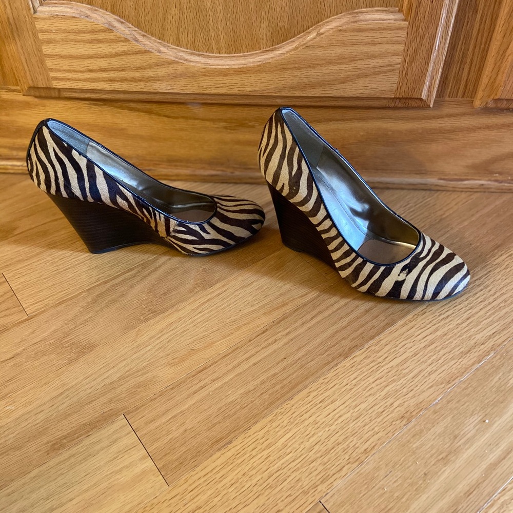 Zebra Print Wedge Shoes